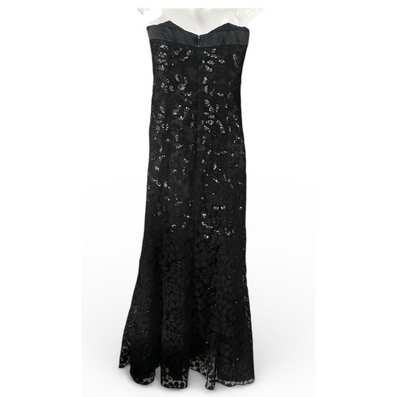 badgley mischka black lace dress Elegant Gothic Black Lace Mini Dress with Flared Sleeves main image 1